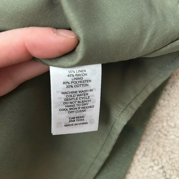 Caroline Constas Cutwork Linen Romper Olive Green Size L NWT $345 - Picture 10 of 12